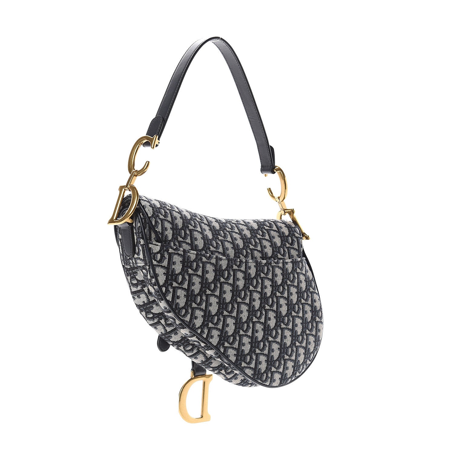 Christian Dior Oblique Saddle Bag Blue 2 of 8