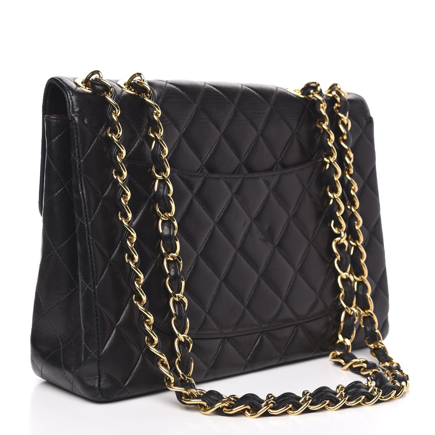Chanel Lambskin Quilted Jumbo Single Flap Black 3 of 15