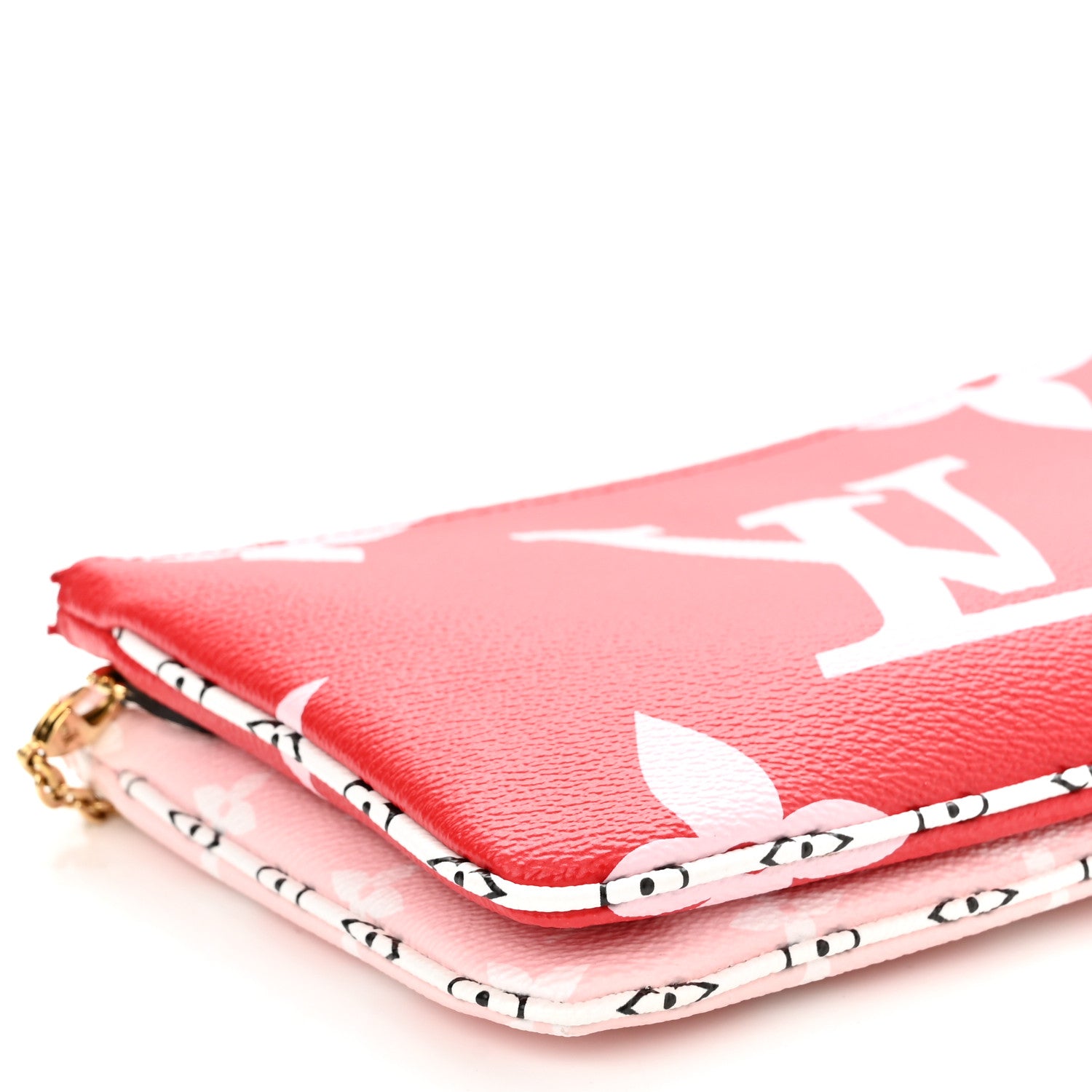 Louis Vuitton Monogram Giant Double Zip Pochette Rouge 9 of 10