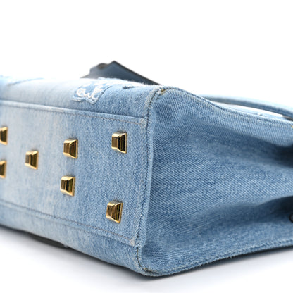 Valentino Garavani Denim Butterfly Small My Rockstud Frame Bag Light Blue 9 of 9