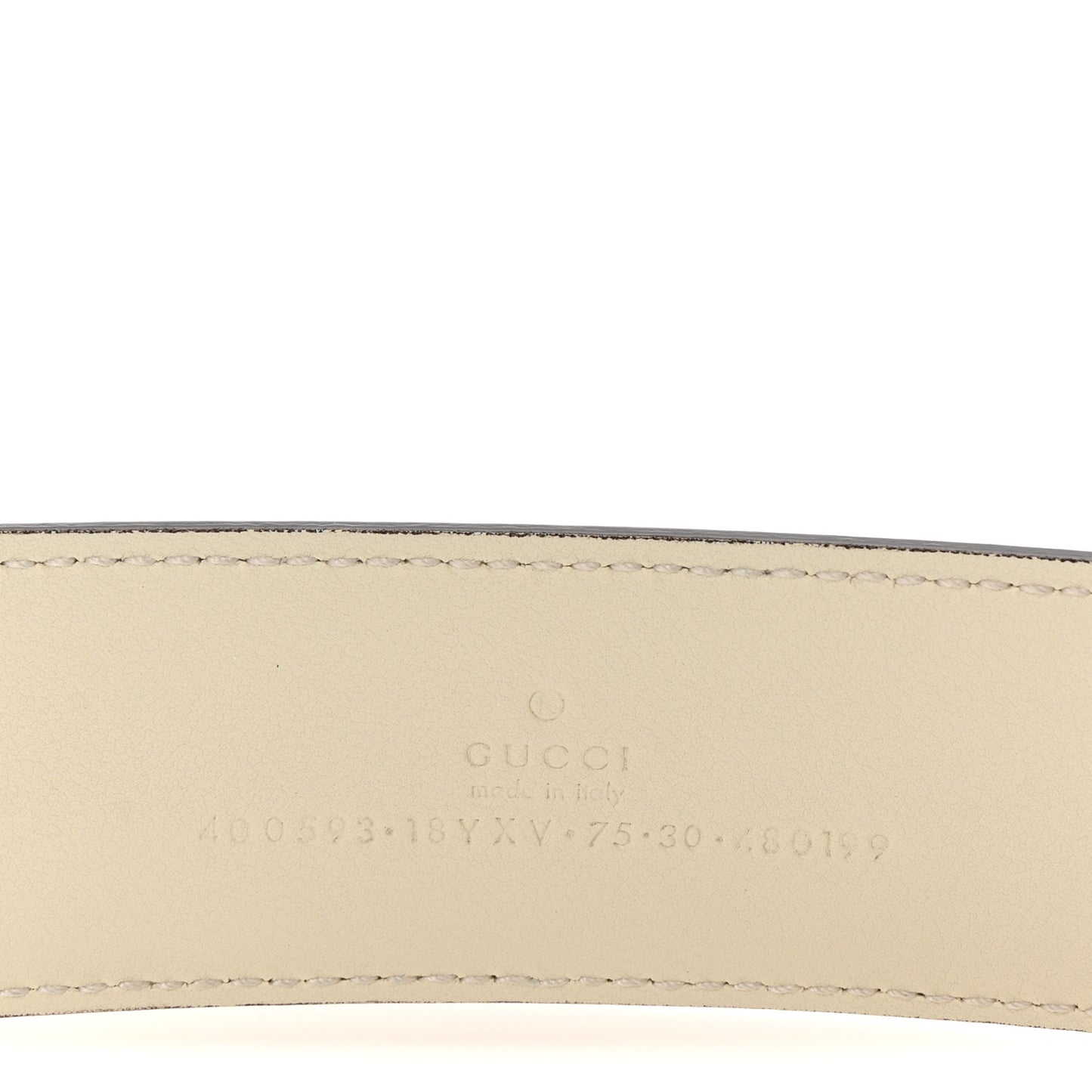 Azalea Calfskin Enamel Monochrome Double G 40mm Belt 75 30 Mystic White