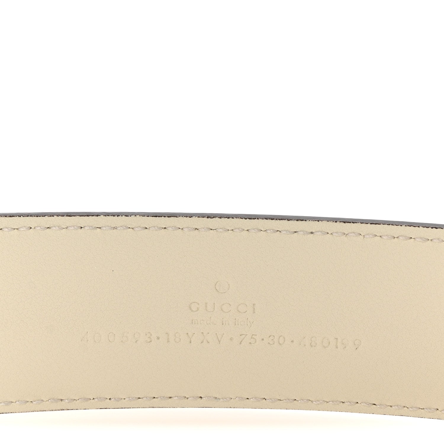 Gucci Azalea Calfskin Enamel Monochrome Double G 40mm Belt 75 30 Mystic White 5 of 6