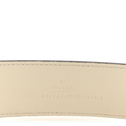 Gucci Azalea Calfskin Enamel Monochrome Double G 40mm Belt 75 30 Mystic White 5 of 6