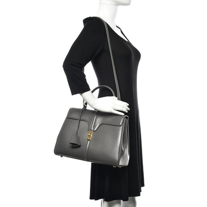 Celine Satinated Calfskin Medium 16 Top Handle Bag Grey 2 of 11