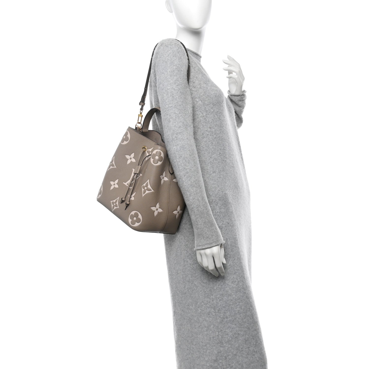 Louis Vuitton Empreinte Monogram Giant Neonoe MM Tourterelle Creme 2 of 10