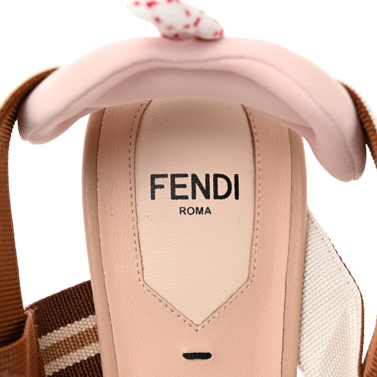 Fendi Technical Mesh FF Colibri 55mm Slingback Pumps 38 Tobacco Moro Camelia 8 of 10