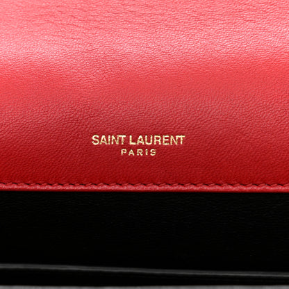 Saint Laurent Lambskin Matelasse Chevron Monogram Medium Sulpice Bag Red 6 of 12