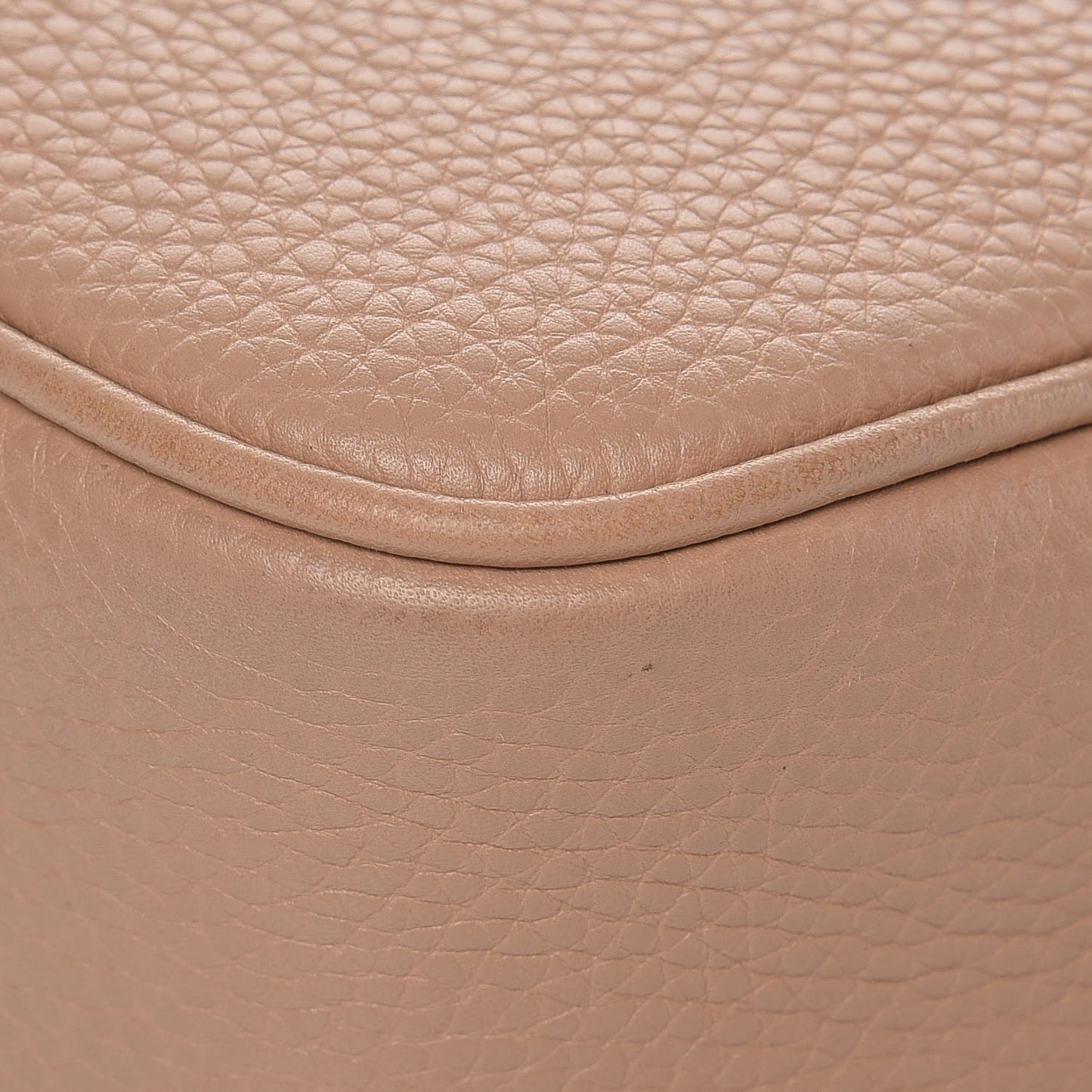 Pebbled Calfskin Small Soho Disco Bag Rose Beige