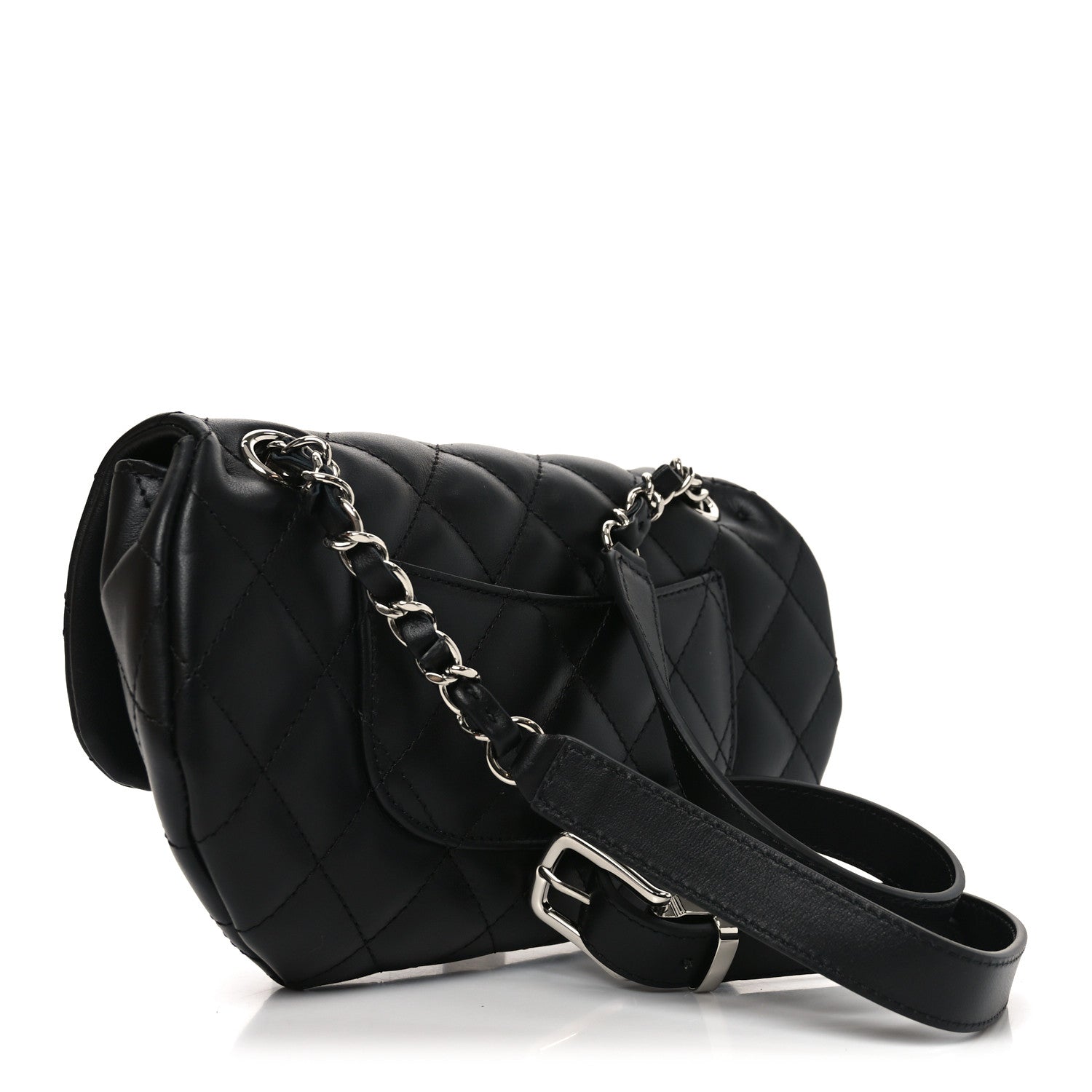 Chanel Calfskin Quilted CC Uniform Flap Belt Bag Black 3 of 12