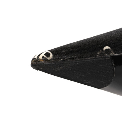 Balenciaga Crepe Satin BB Allover Logo Knife 100mm Pumps 36 Black 10 of 10