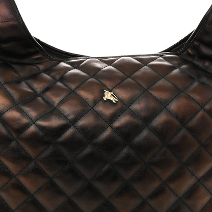 Burberry Metallic Calfskin Quilted Hoxton Hobo Bronze 6 of 8
