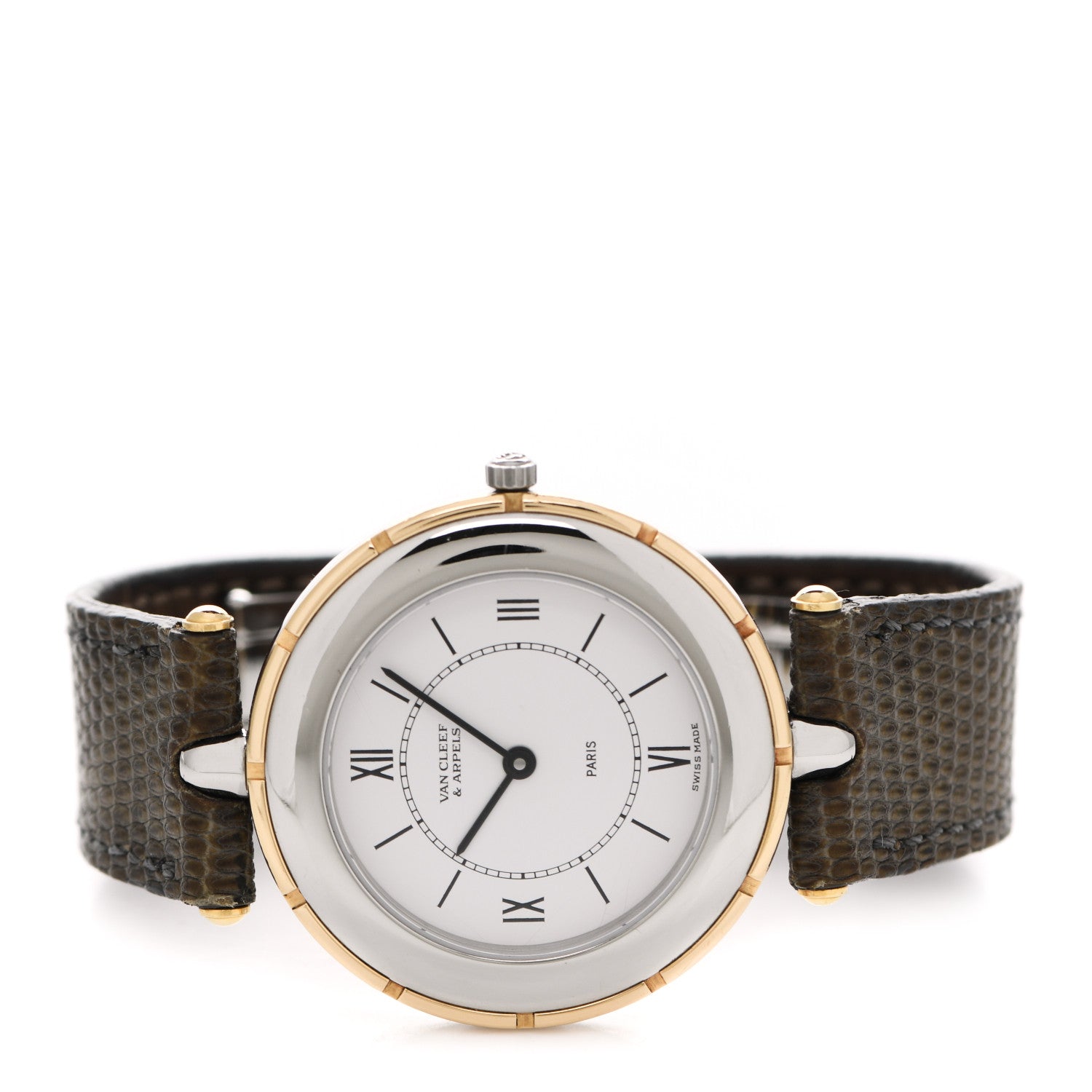 Van Cleef & Arpels Stainless Steel 18K Yellow Gold Lizard 31mm La Collection Quartz Watch 2 of 4