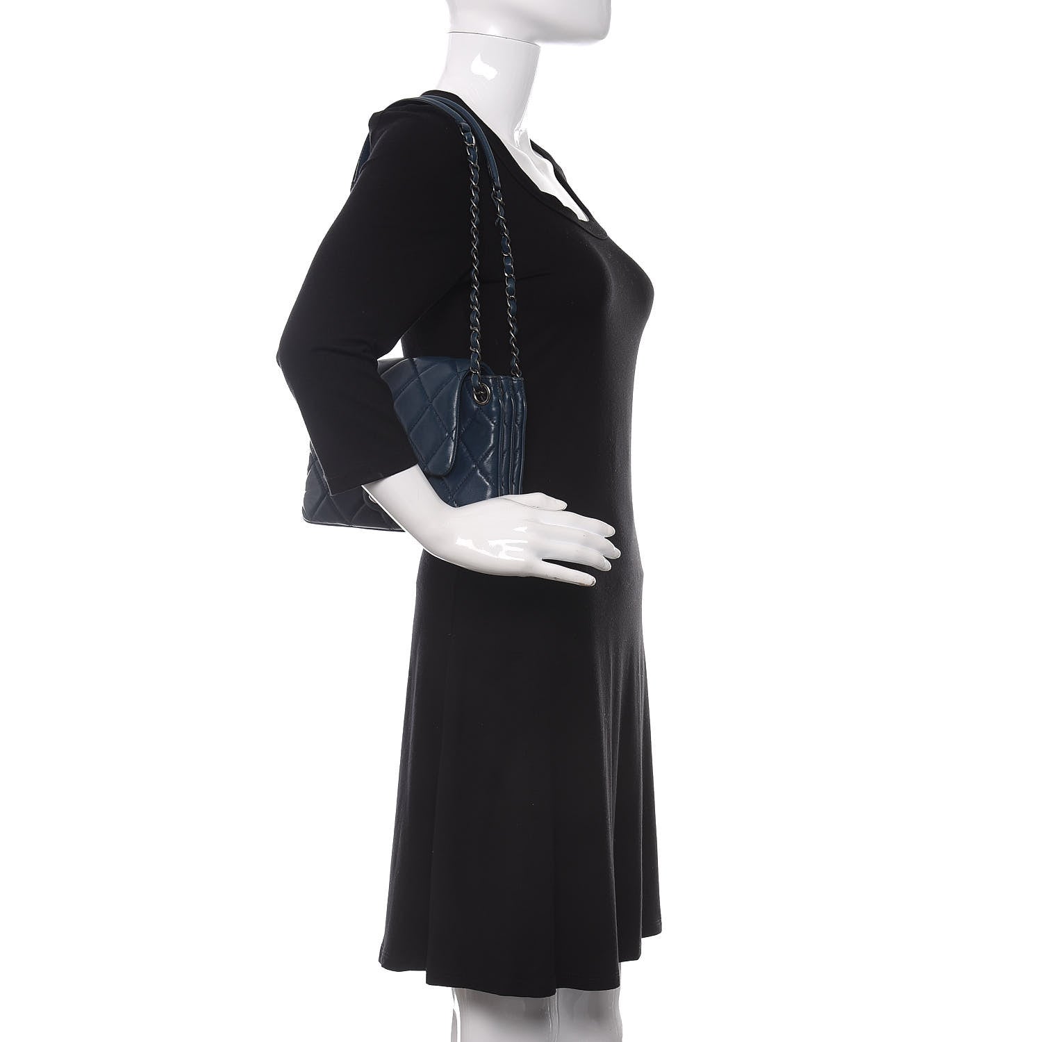 Chanel Lambskin Quilted Accordion Flap Dark Blue 2 of 9