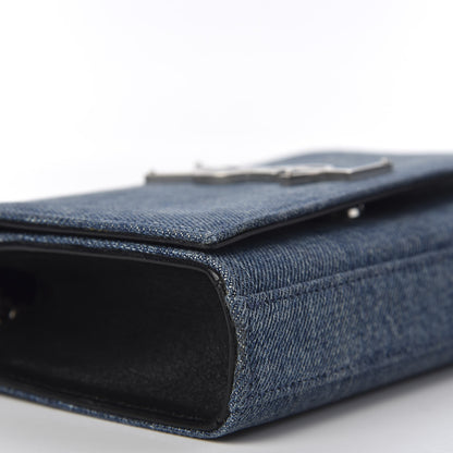 Saint Laurent Denim Small Classic Monogram Kate Satchel Blue 5 of 9
