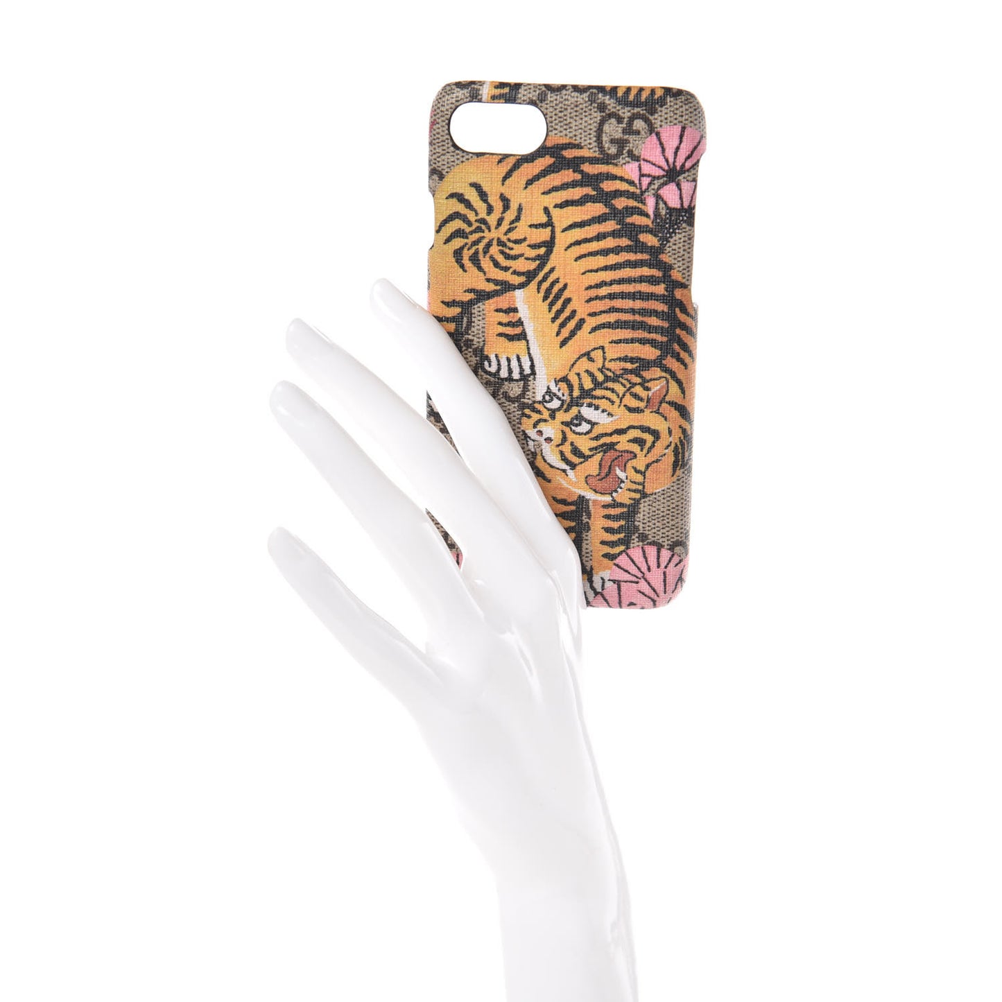 GG Supreme Monogram Bengal Print iPhone 7 Case Beige Pink
