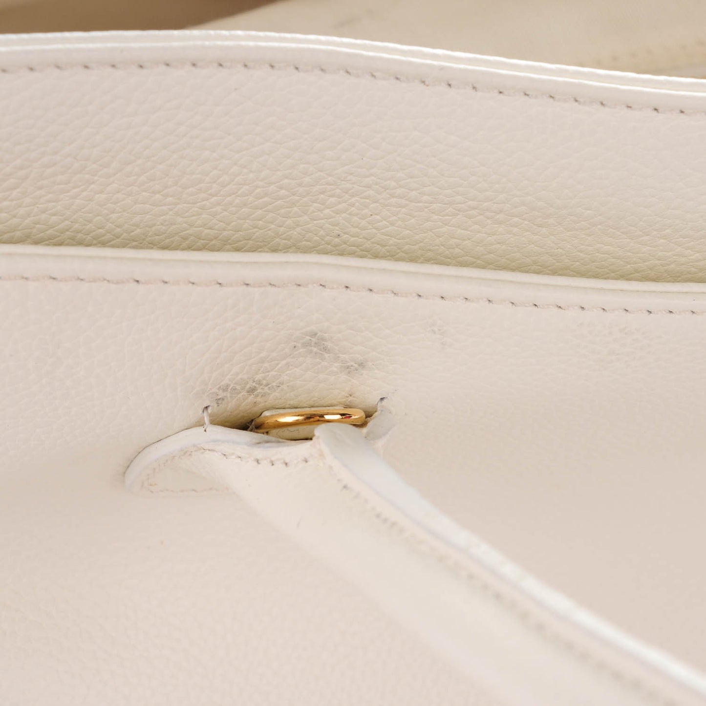 Calfskin Cerf Executive Shopper Tote White