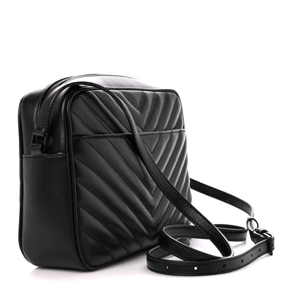Saint Laurent Calfskin Matelasse Monogram Monochrome Lou Camera Bag Black 3 of 10