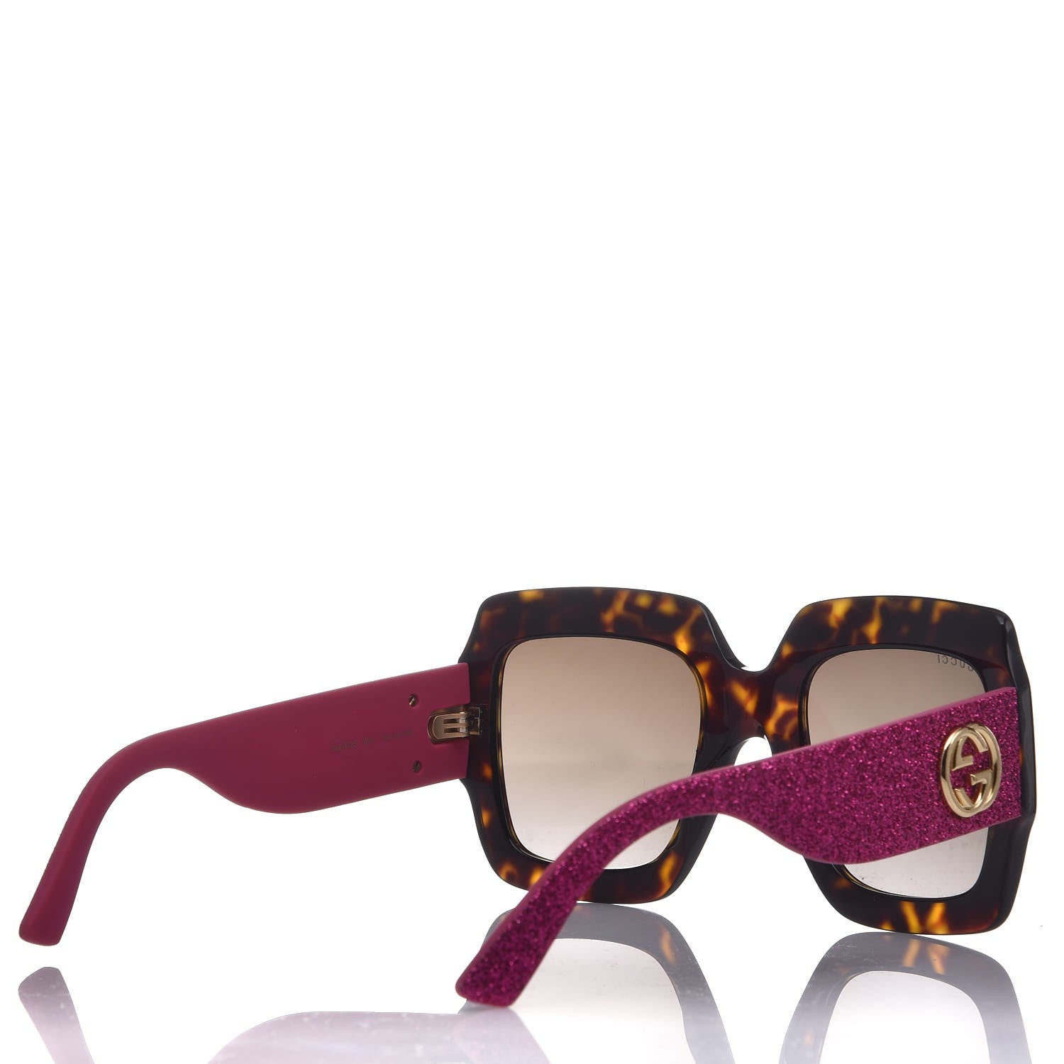 Gucci Square Frame GG0102S Sunglasses Glitter Pink Multi 4 of 8