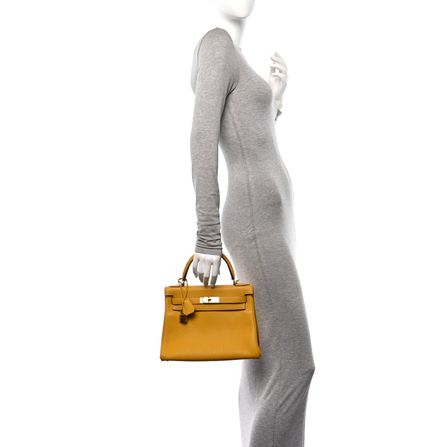 Hermes Togo Kelly Retourne 28 Jaune Ambre 2 of 11