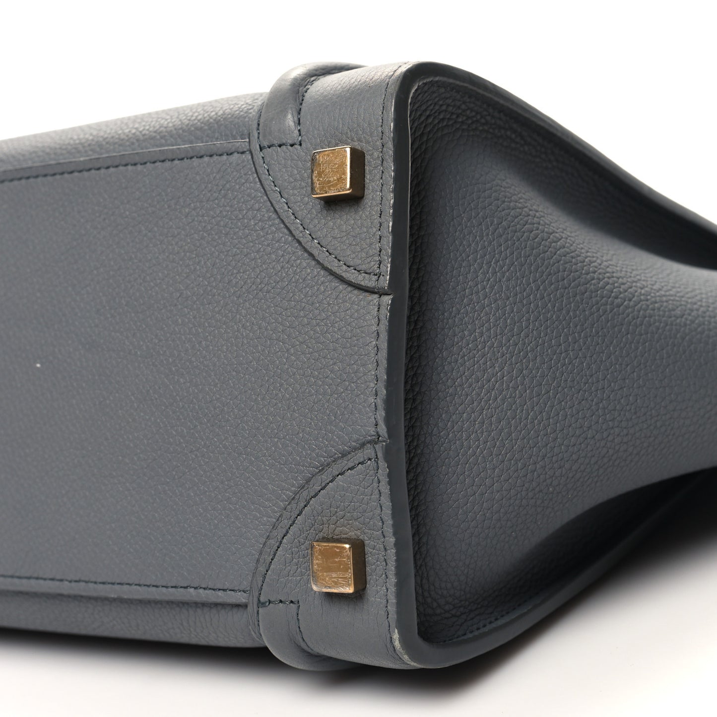 Drummed Calfskin Micro Luggage Kohl