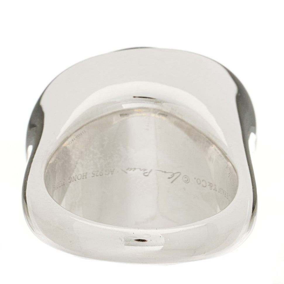 Sterling Silver Black Jade 19mm Elsa Peretti Cabochon Ring 53 6.25