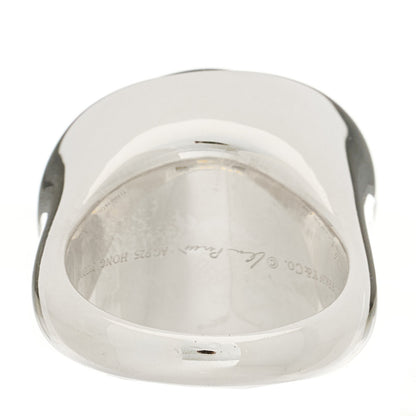 Tiffany Sterling Silver Black Jade 19mm Elsa Peretti Cabochon Ring 53 6.25 5 of 6