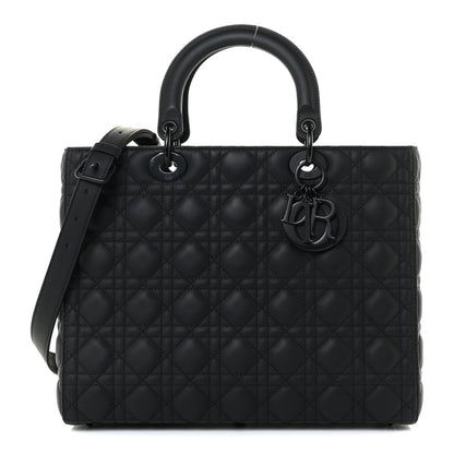 Christian Dior Ultra Matte Calfskin Cannage Large Lady Dior Black 1 of 21