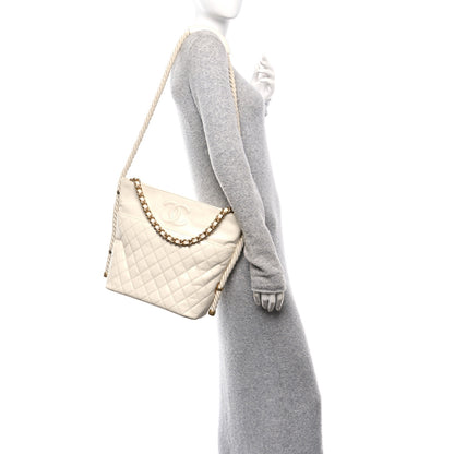 Chanel Crumpled Calfskin En Vogue Rope Hobo Bag White 2 of 15