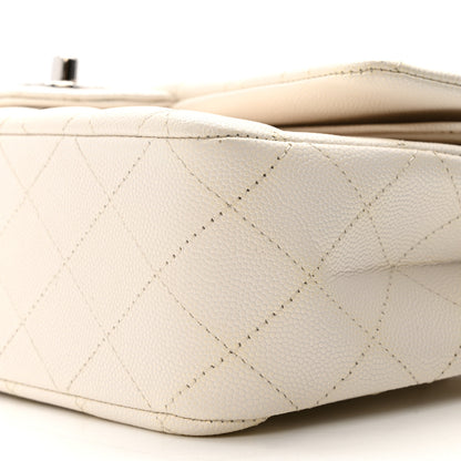 Chanel Caviar Quilted Medium Double Flap White 9 of 13