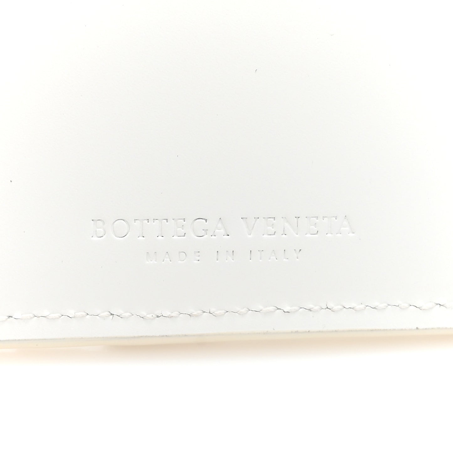 Calfskin Intrecciato Zip Card Holder White