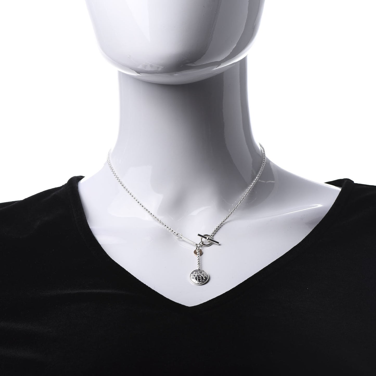 Sterling Silver 18K Rose Gold PM Ex-Libris Pendant Necklace