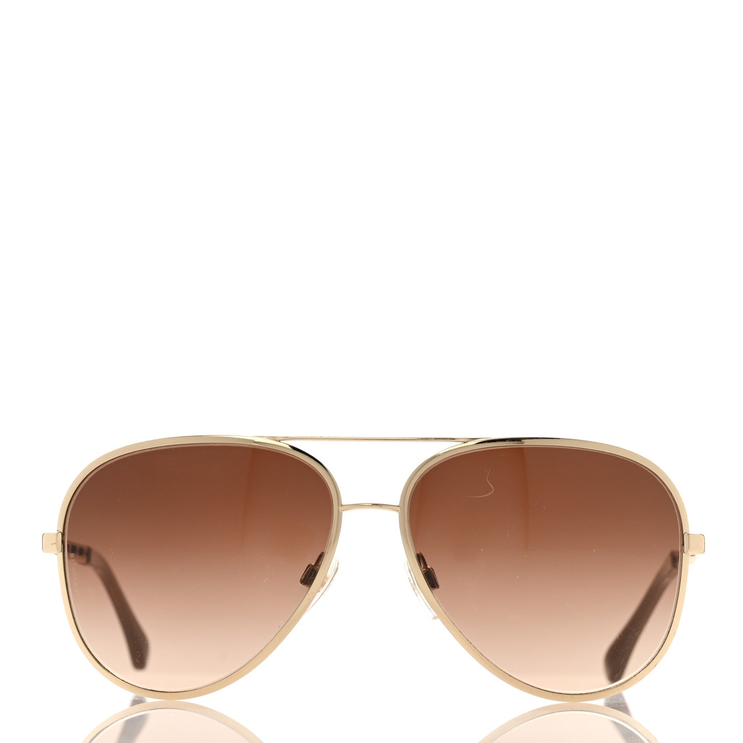 Lambskin Aviator Chain Sunglasses 4194-Q Gold