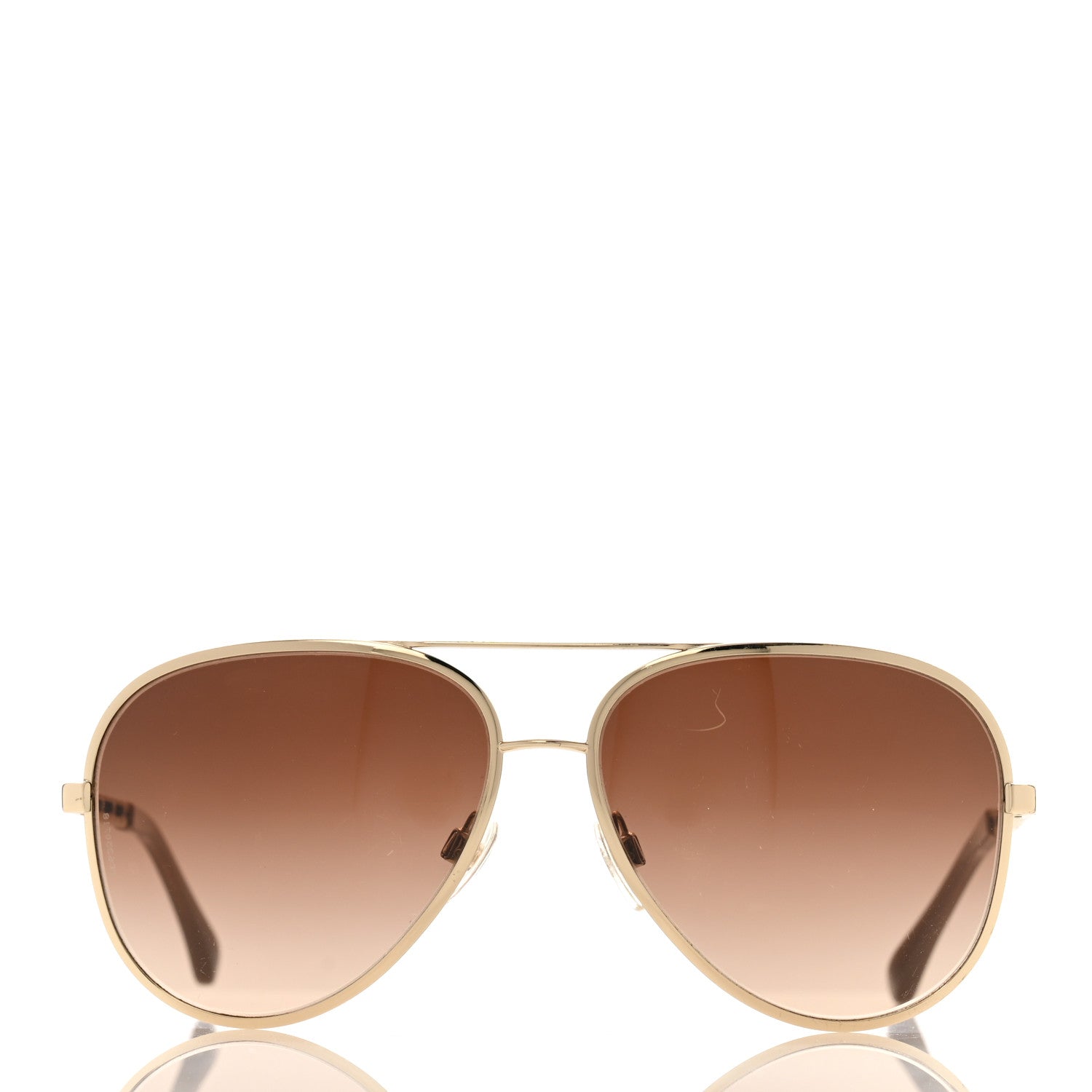 Chanel Lambskin Aviator Chain Sunglasses 4194-Q Gold 2 of 8