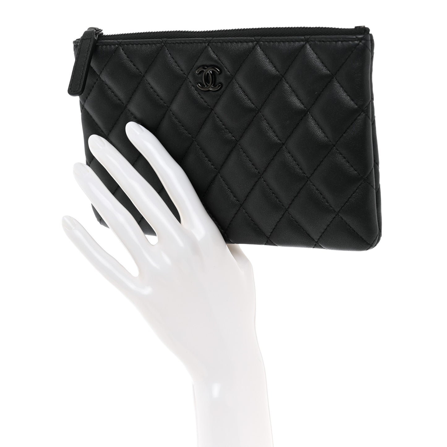 Lambskin Quilted Cosmetic Case So Black