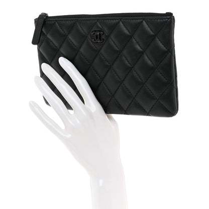Chanel Lambskin Quilted Cosmetic Case So Black 2 of 7