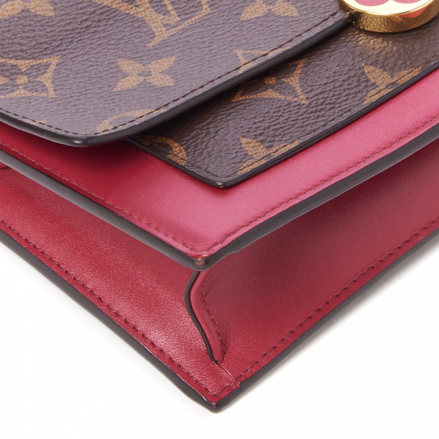 Monogram Flore Chain Wallet Fuchsia
