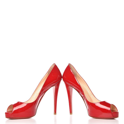 Christian Louboutin Patent Very Prive 120 Pumps 39 Red 9 of 13