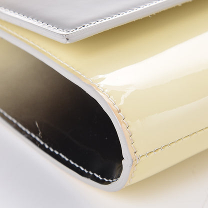 Saint Laurent Patent Calfskin Ombre Monogram Large Belle De Jour Clutch Ivory Black 10 of 10