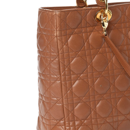 Christian Dior Lambskin Cannage Large Lady Dior Tan 20 of 33