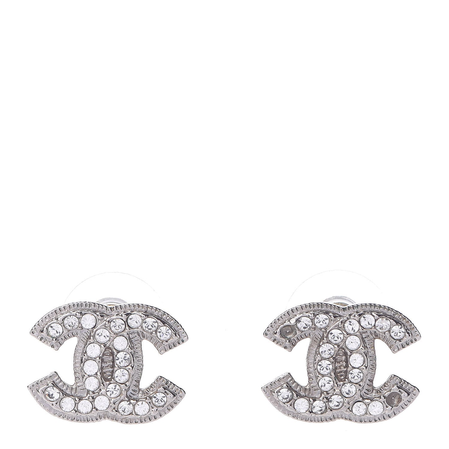 Crystal CC Earrings Silver