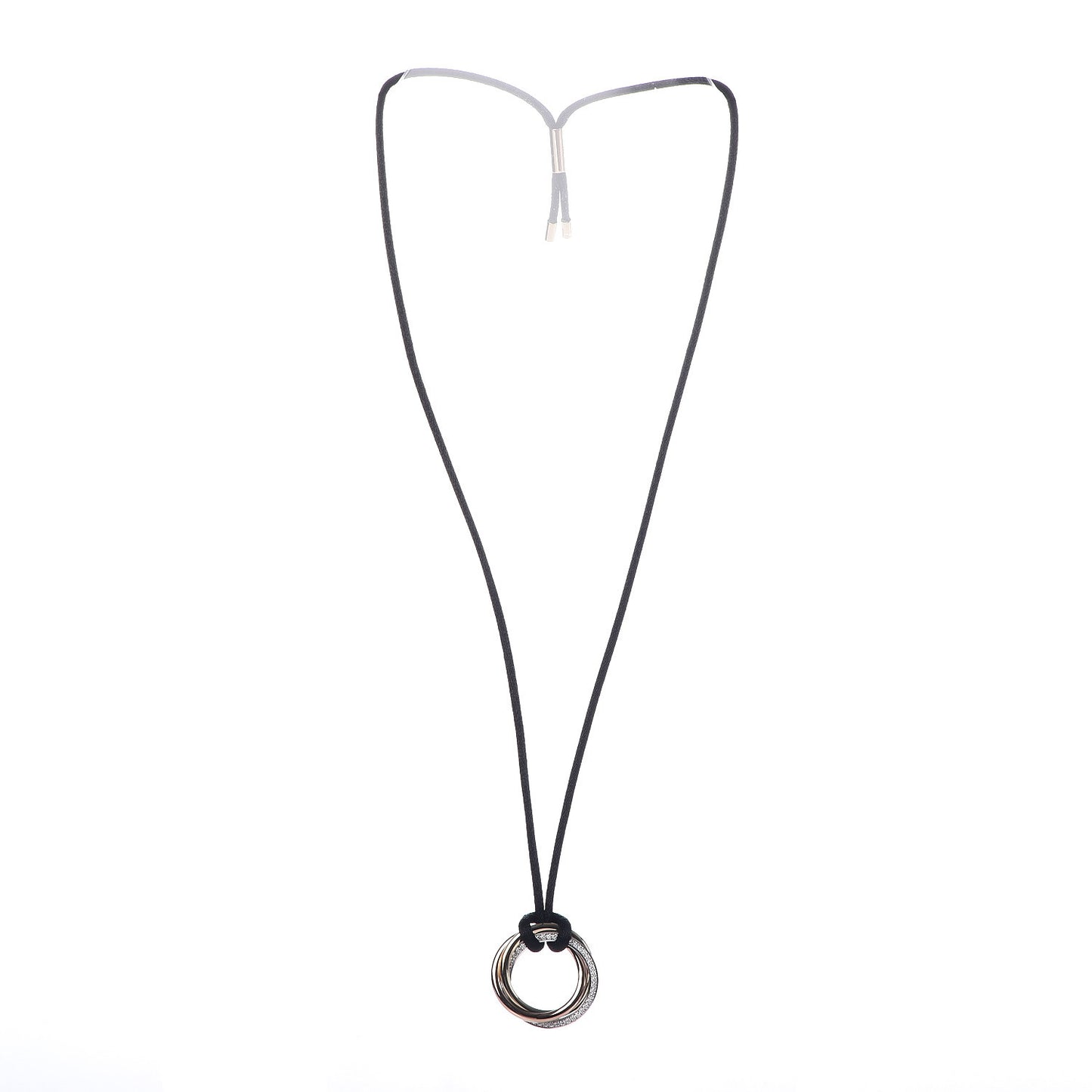 18K Pink Yellow White Gold Diamond Trinity Cord Necklace