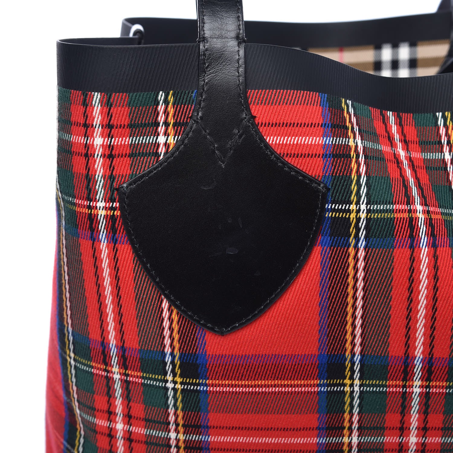 Burberry Vintage Check Medium The Giant Reversible Tote Antique Yellow Bright Red 17 of 17