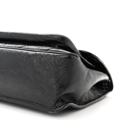 Saint Laurent Crinkled Calfskin Matelasse Monogram Medium Niki Chain Satchel Black 10 of 11