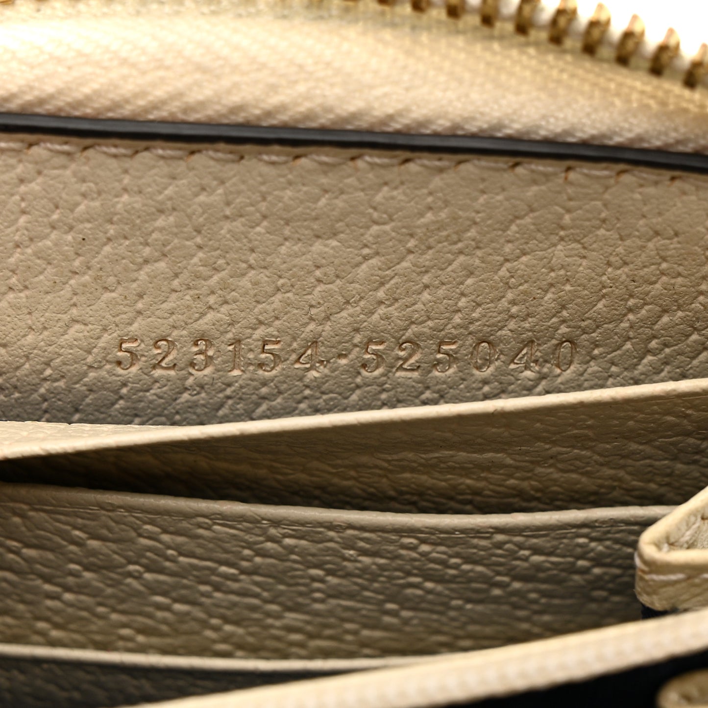 GG Supreme Monogram Textured Dollar Calfskin Web Ophidia Zip Around Wallet Beige Ebony Mystic White