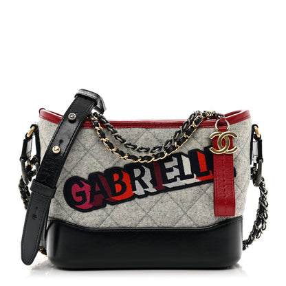 Chanel Wool Calfskin Quilted Small Gabrielle Hobo Navy 1 of 10