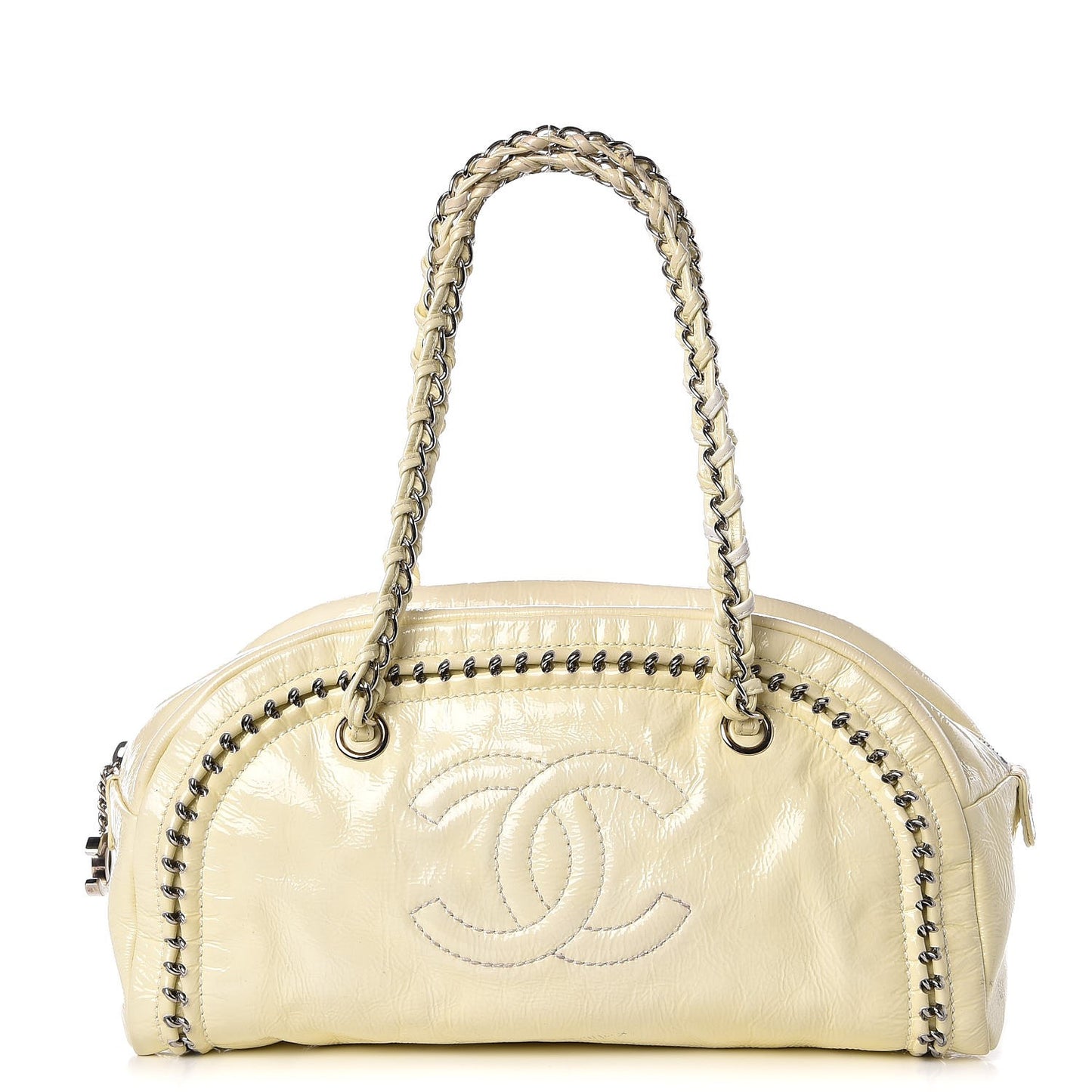 Patent Luxe Ligne Medium Bowler Ivory
