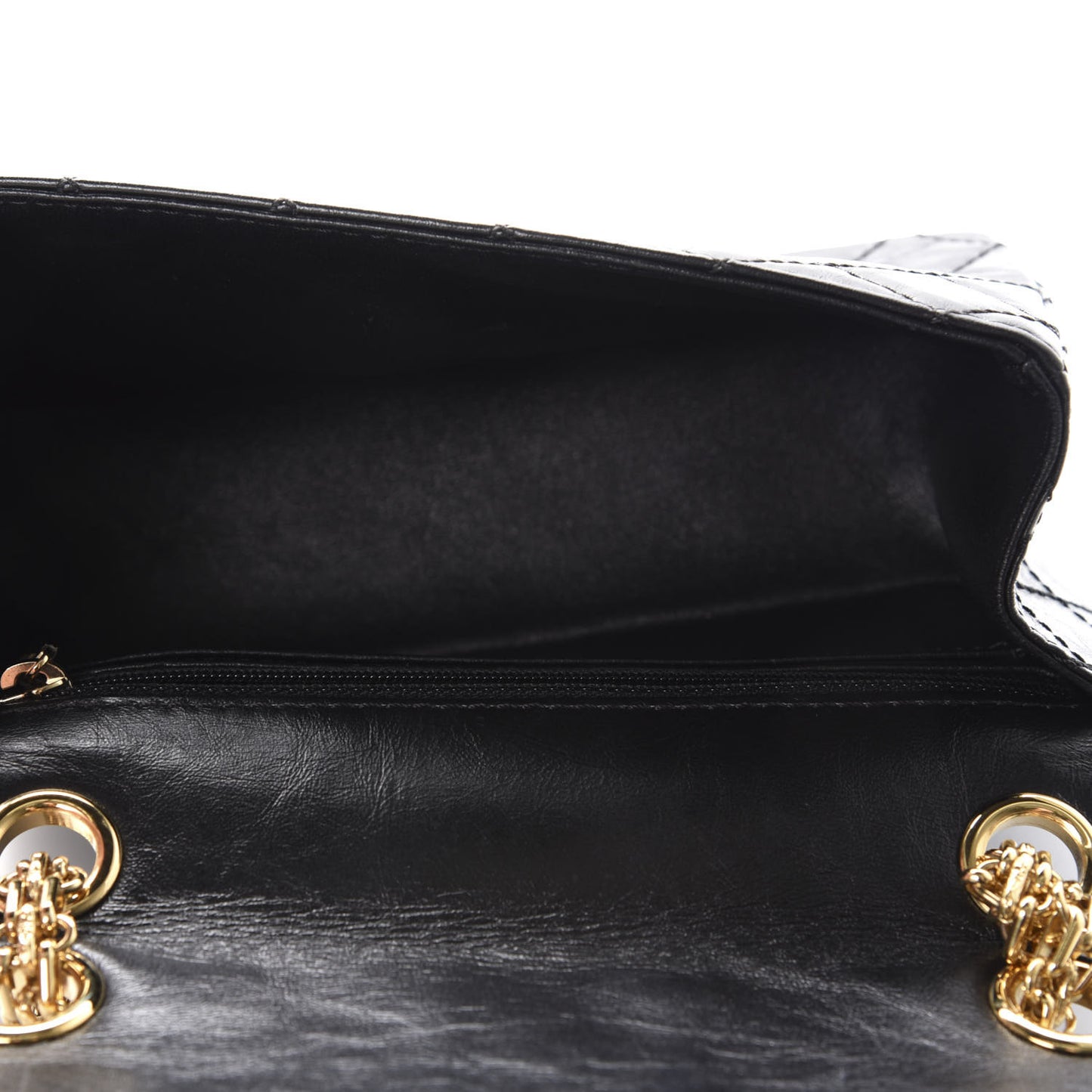 Aged Calfskin Quilted 2.55 Reissue Mini Flap Black