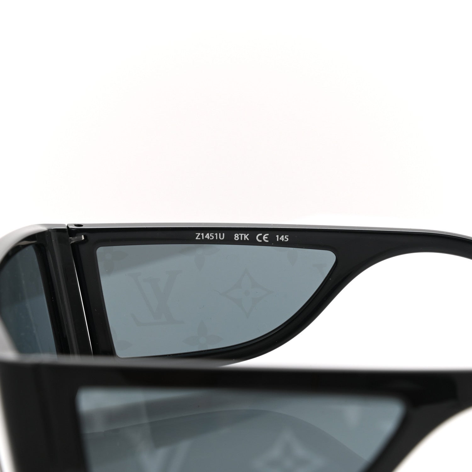 Louis Vuitton Acetate Monogram Sideway Sunglasses Z1451U Black 7 of 9