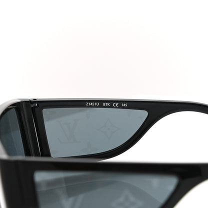 Louis Vuitton Acetate Monogram Sideway Sunglasses Z1451U Black 7 of 9