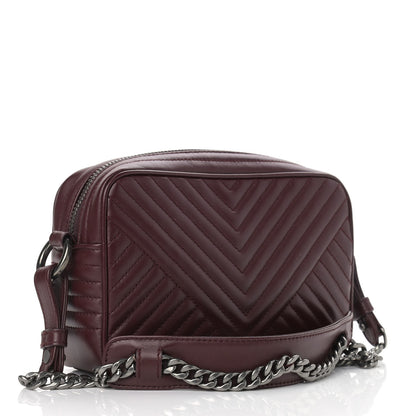 Prada Soft Calfskin Impunture Diagramme Camera Bag Granato 3 of 9